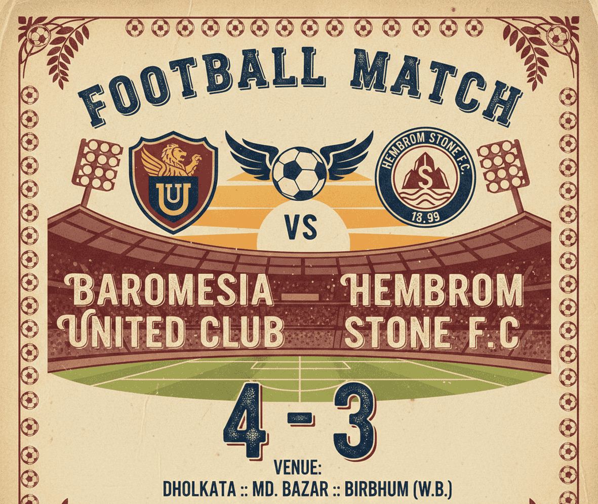 Baromesia United Club Edge Past Hembrom Stone F.C 4-3 🏆